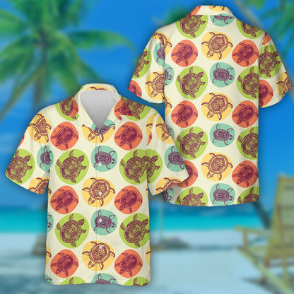 Little Cute Turtle Textures Colorful Style Hawaiian Shirt, Hawaiian Shirt Gift, Christmas Gift
