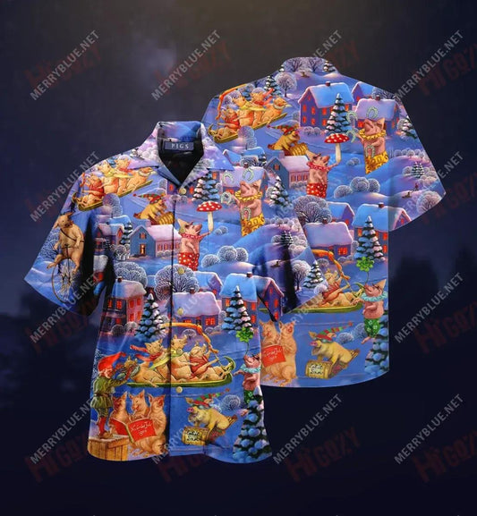 Muca Nollag Unisex Léine Haváise Gearr Muinchille Samhraidh Léinte Seanré Haváíais Léinte haváíais d'Fhir, Bronntanas Léine Haváís, Bronntanas Nollag