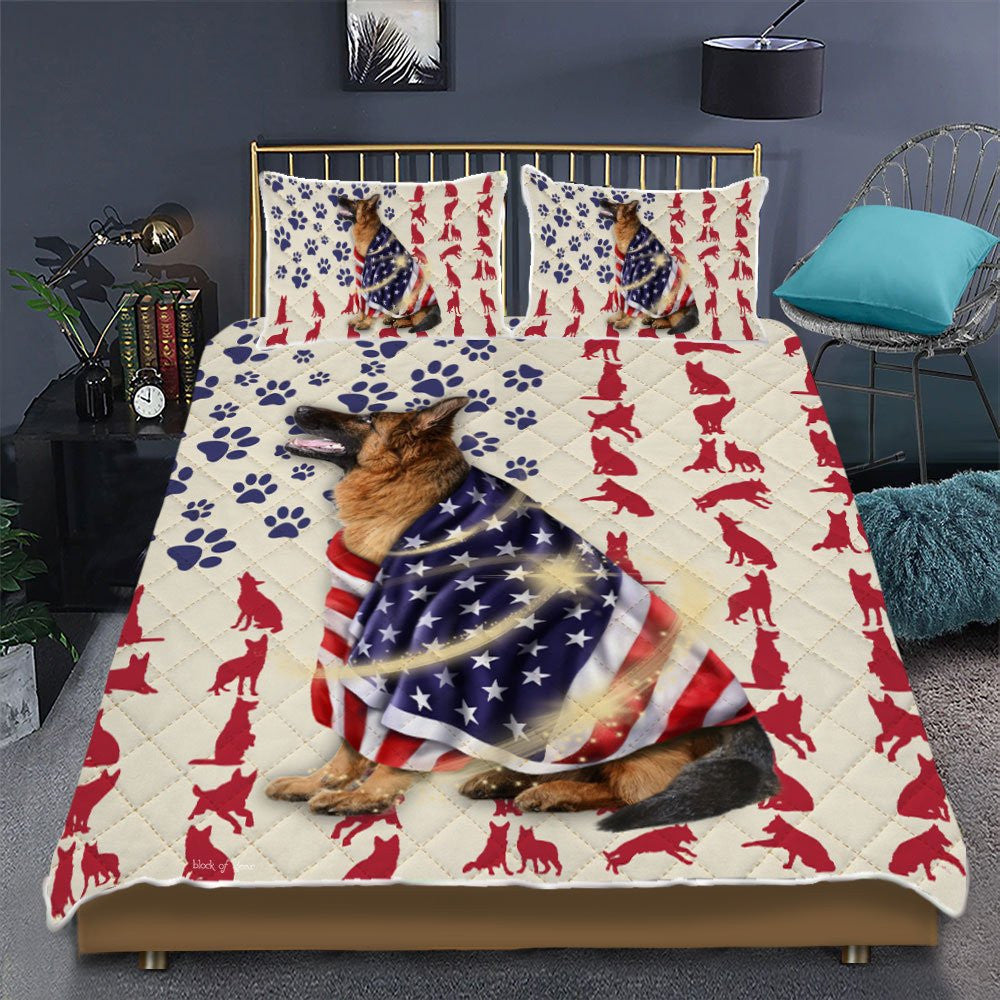 German Shepherd Dog Wrapped In Glory Quilt Bedding Set  Bedroom Set Bedlinen 3D ,Bedding Christmas Gift,Bedding Set Christmas