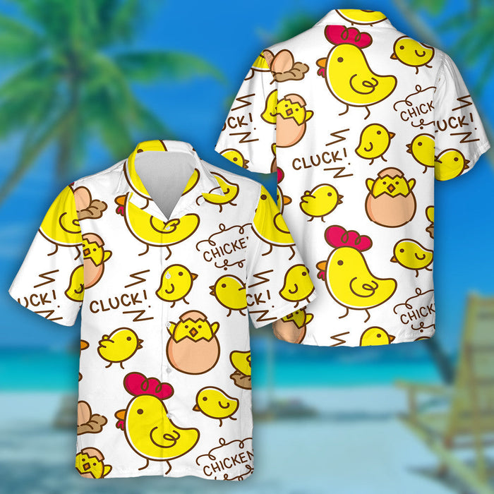 Baby Cute Yellow Chicken With Egg Hawaiian Shirt, Hawaiian For Gift