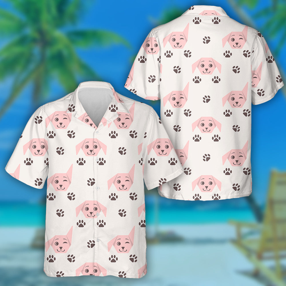 The Funny Dog Welcomes In Cartoon Background Hawaiian Shirt,Hawaiian Shirt Gift, Christmas Gift
