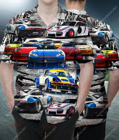 Rásaíocht Gluaisteán Stoc Léine Haváise Unisex Léinte T Haváise Samhraidh Léinte Haváís Saincheaptha Léinte haváíais do Mhná, Bronntanas Léine Haváís, Bronntanas Nollag