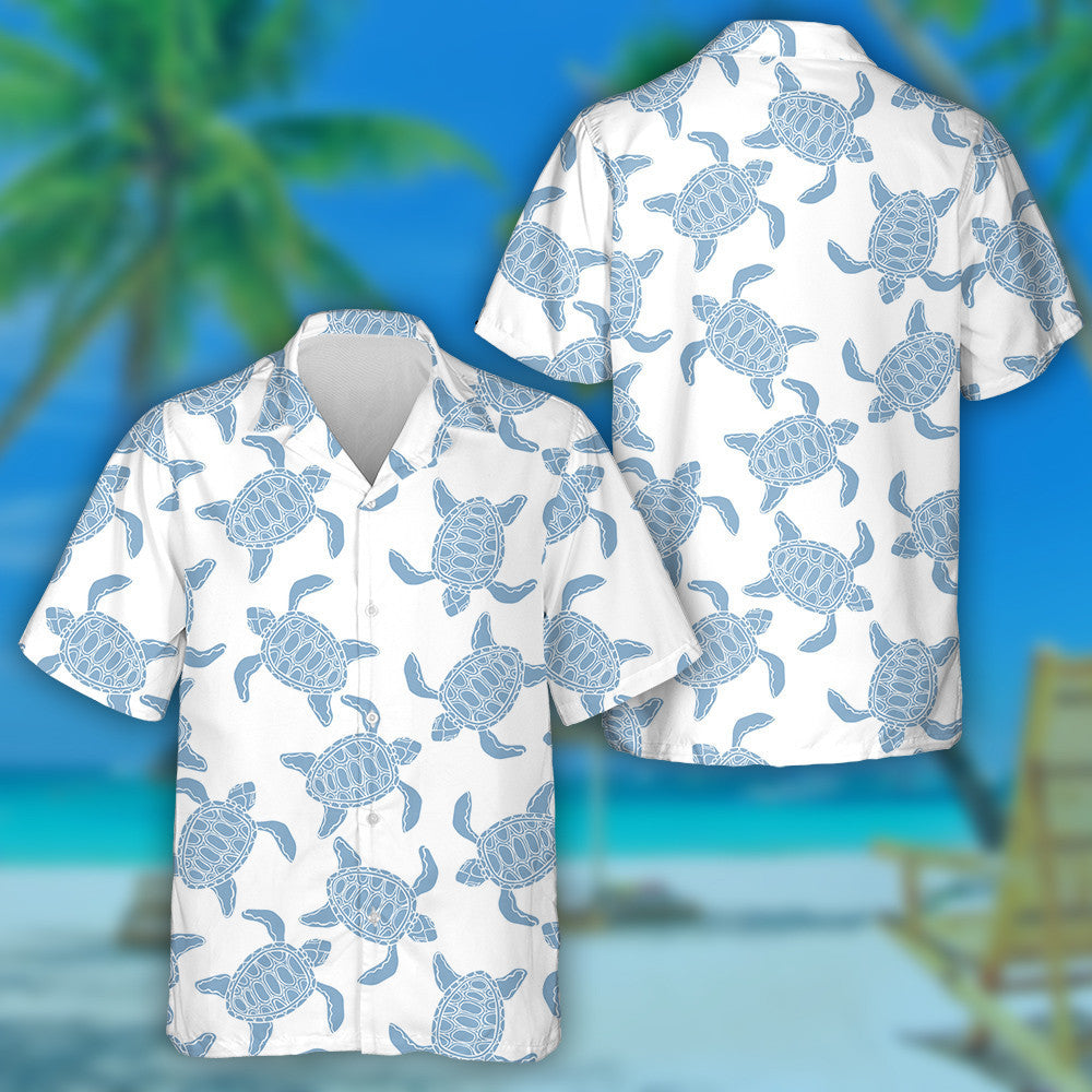 Surfing Elements Palm Trees Sun And Turtle Hawaiian Shirt, Hawaiian Shirt Gift, Christmas Gift