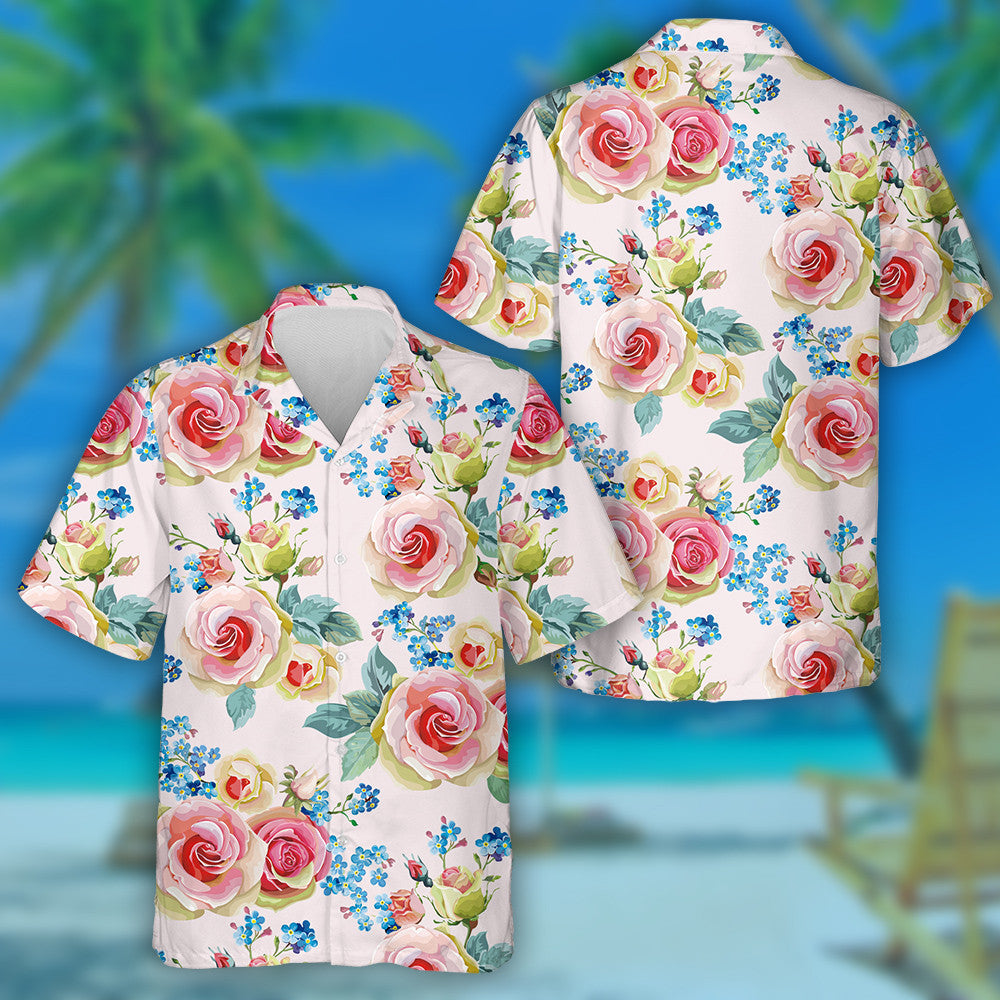 Gairdín Bláthanna Earraigh Béarla Béarla Álainn Dearadh Vintage Léine Haváís, Bronntanas Léine Haváíais, Bronntanas Nollag