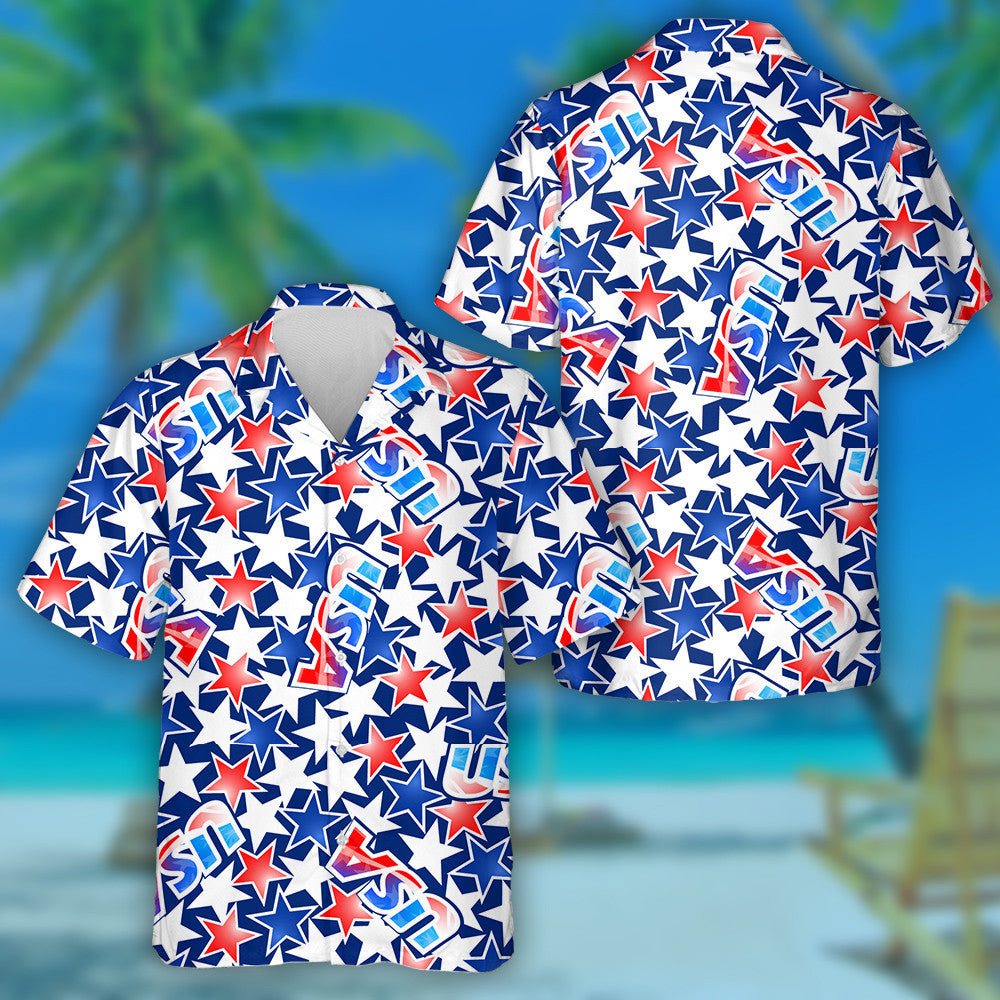 Dathanna Traidisiúnta Bratach SAM le Réaltaí Agus Stripes Léine Haváís, Bronntanas Léine Haváíais, Bronntanas Nollag