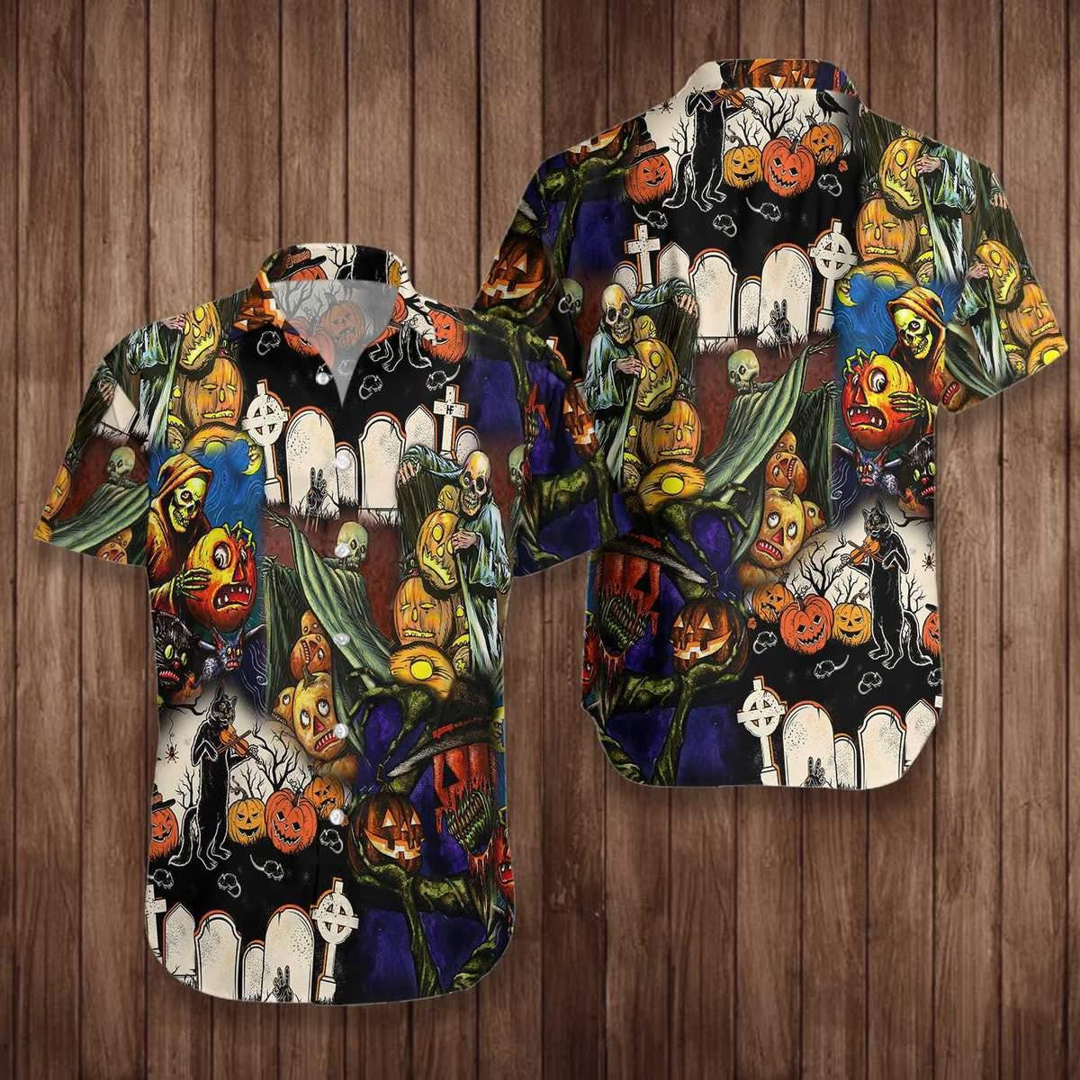 Pumpkin Night Is Coming Happy Halloween Hawaiian Shirt,Hawaiian Shirt Gift, Christmas Gift