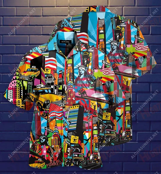 Color Of New York Hawaiian Shirt Hobbies Short Sleeve Custom Hawaiian Shirts Crazy Shirts Hawaii, Hwaiian For Gift
