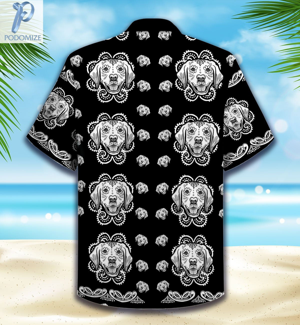 Labrador Lover Sugar Skull Pattern Hawaiian Shirt, Hawaiian For Gift