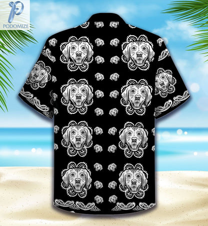 Labrador Lover Sugar Skull Pattern Hawaiian Shirt, Hawaiian For Gift
