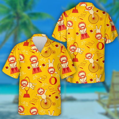 Cute Circus Lions In Different Role Hawaiian Shirt,Hawaiian Shirt Gift, Christmas Gift