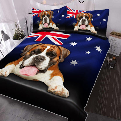Boxer Dog Quilt Bedding Set Dog Lovers Australian Set Bedroom Set Bedlinen,Bedding Christmas Gift,Bedding Set Christmas