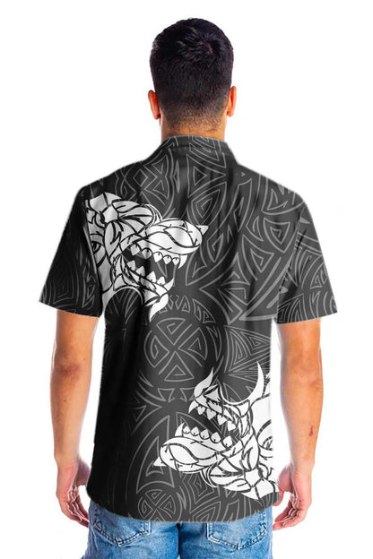 Viking Winter Wolf Rune Design Hawaiian Shirt, Hwaiian For Gift