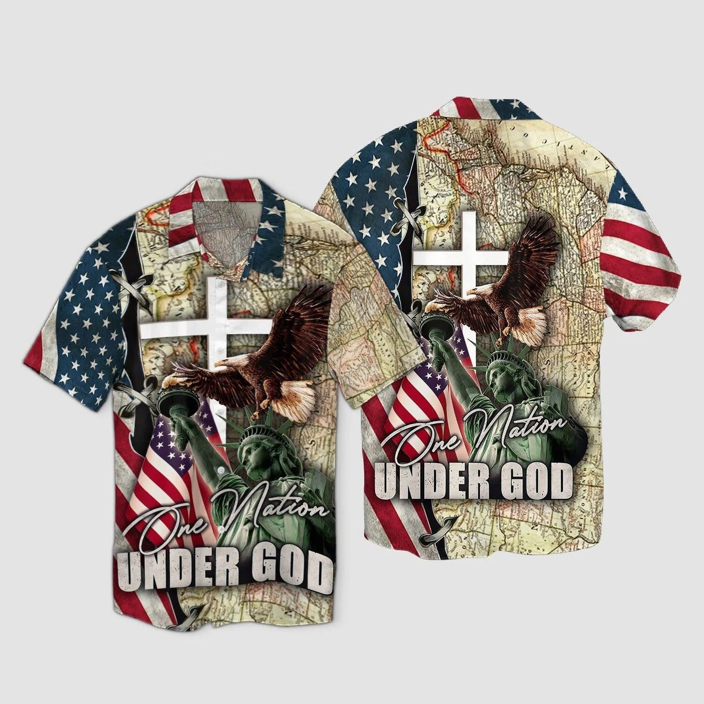 America One Nation Under God Hawaiian Shirt, Hawaiian For Gift