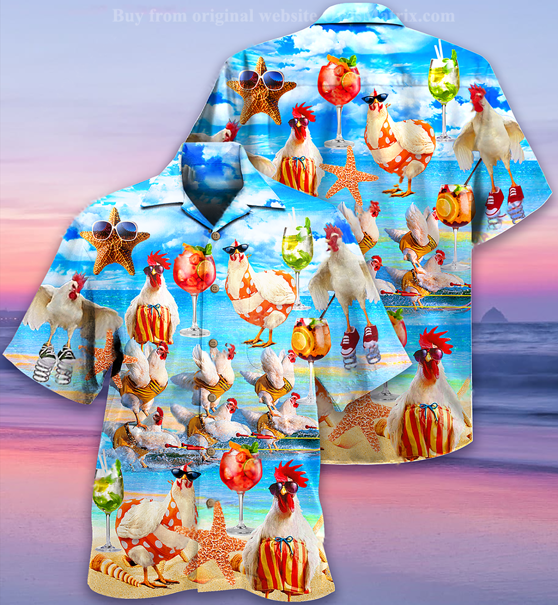 Chickens On The Beach - Hawaiian Shirt_Hawaiian Shirt Gift, Christmas Gift
