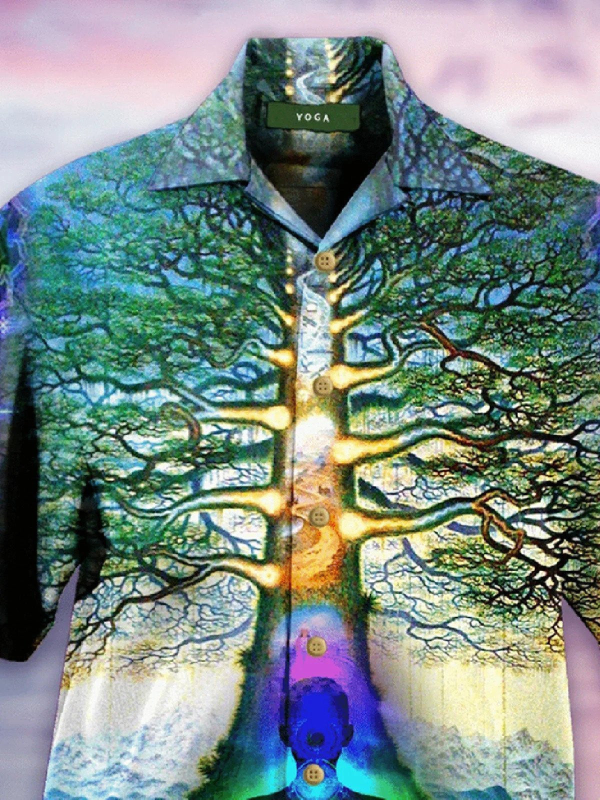 Duilleoga Rainbow Yoga Léine Haváí Ornáideach Nice, Bronntanas Léine Haváí, Bronntanas Nollag