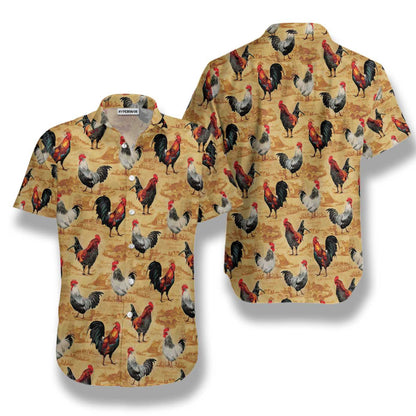 Cattle Farm Vintage Chicken Farm Design Hawaiian Shirt, Hawaiian For Gift