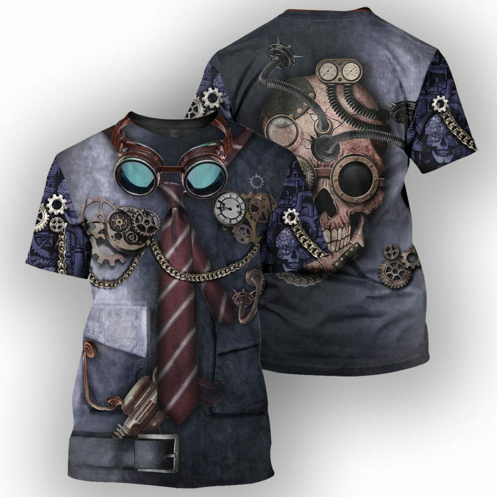 Steampunk - Éadaí Cochaillín Léine Clóbhuailte 3D ar Thar Leat