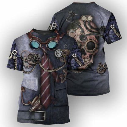 Steampunk - Éadaí Cochaillín Léine Clóbhuailte 3D ar Thar Leat
