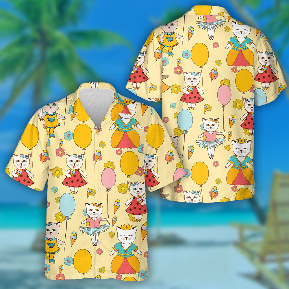 Hand Drawn Sunday Of Funny Cat Hawaiian Shirt, Hawaiian For Gift