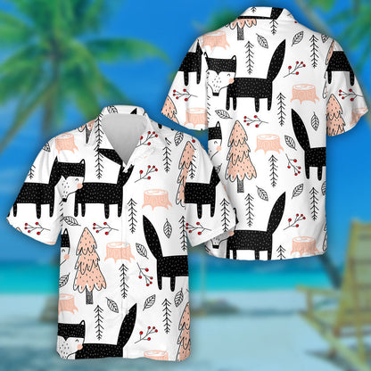 Mac tíre Dubh gleoite Agus Crann I Stíl Seanré Léine Haváís, Bronntanas Léine Haváís, Bronntanas Nollag