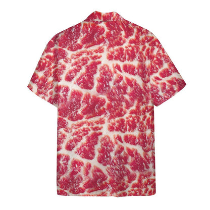 Red Meat Tropical Background Design Hawaiian Shirt,Hawaiian Shirt Gift, Christmas Gift