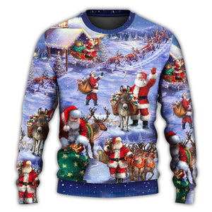 Christmas Santa Claus Story Night Gift For Xmas Painting Style Ugly Christmas Sweater, Christmas Gift, Gift Christmas 2024