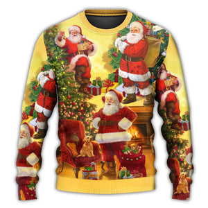 Christmas Santa Claus Story Happy Xmas Art Style Ugly Christmas Sweater, Christmas Gift, Gift Christmas 2024