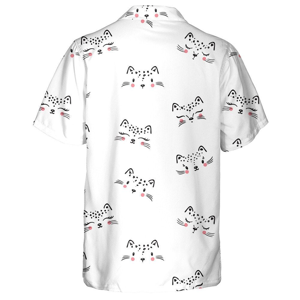 Little Cute Leopard Cat Cartoon Animal Hawaiian Shirt, Hawaiian Shirt Gift, Christmas Gift
