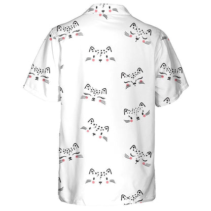 Little Cute Leopard Cat Cartoon Animal Hawaiian Shirt, Hawaiian Shirt Gift, Christmas Gift