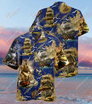 Amazing Pirate Ship Unisex Hawaiian Shirt Hobbies Short Sleeve Tropical Shirts For Men Hawaiian Shirts For Men, Hawaiian Shirt Gift, Christmas Gift