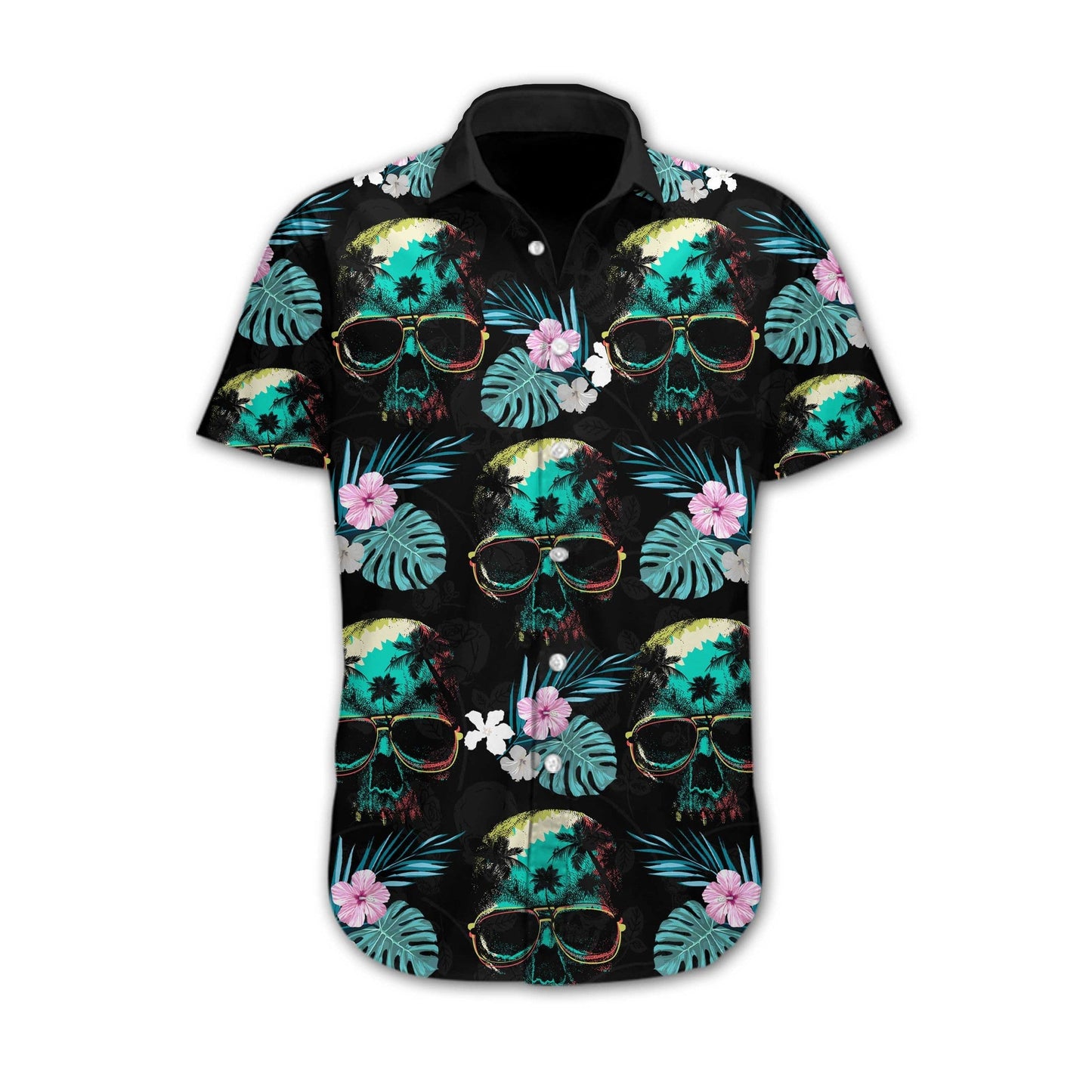Into Darkness Skull Beach Design Hawaiian Shirt, Hawaiian For Gift