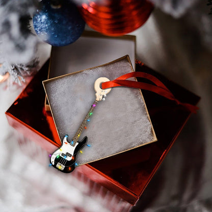 Bass Guitar Christmas Light Shape Ornament, Christmas Ornament Gift, Christmas Gift, Christmas Decoration