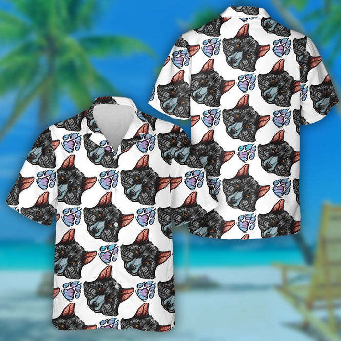 Wolf's Head And Paw In The Night Hawaiian Shirt, Hwaiian For Gift