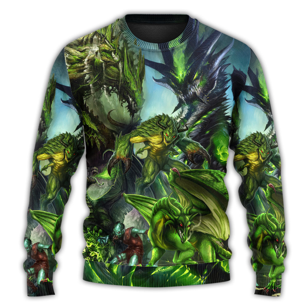 Dragon Green Skull Lover Art Style Ugly Christmas Sweater, Christmas Gift, Gift Christmas 2024