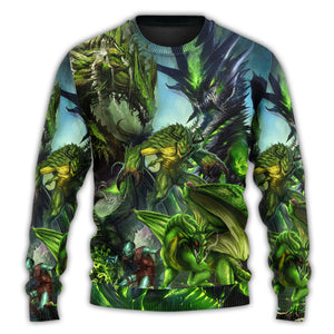 Dragon Green Skull Lover Art Style Ugly Christmas Sweater, Christmas Gift, Gift Christmas 2024