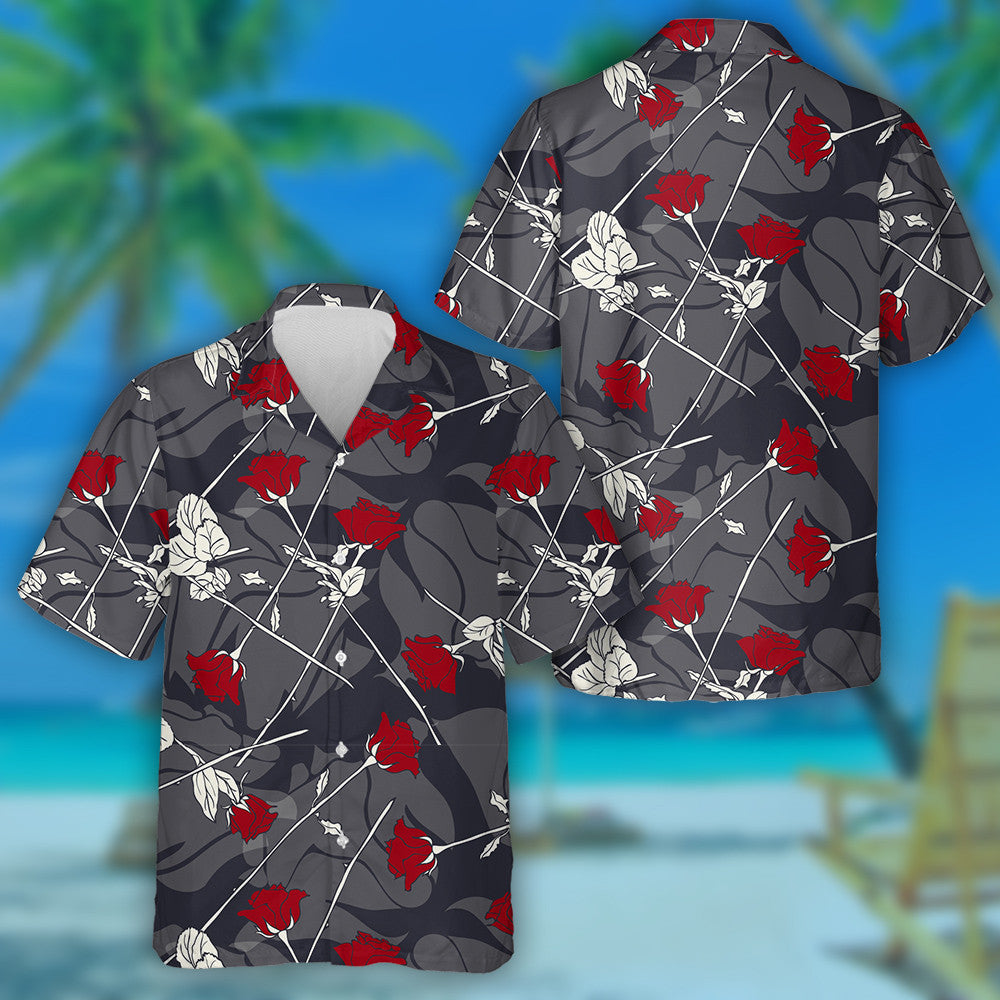 Brainsí Rósanna Dearga Rómánsacha Lámhdhéanta Patrún Fásra Léine Haváí, Bronntanas Léine Haváíais, Bronntanas Nollag