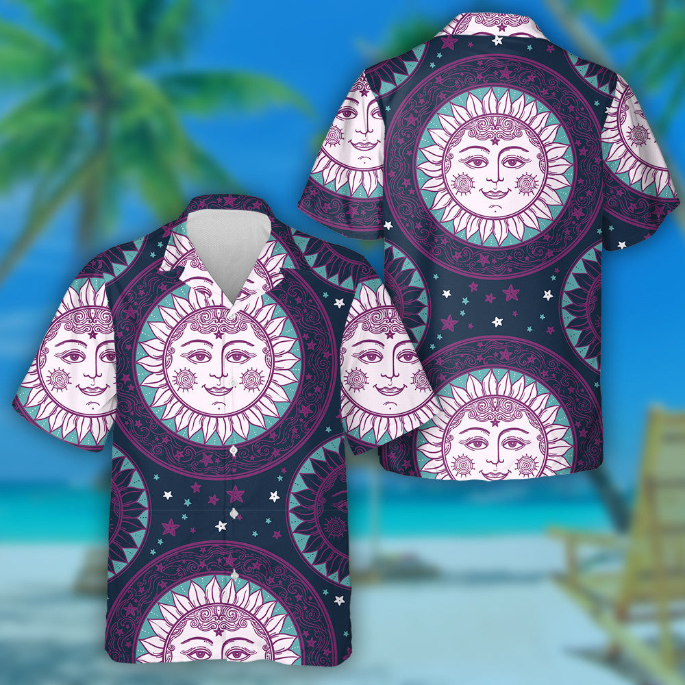 Aghaidh Ghrian Álainn i Lusanna na Gréine Le Réaltaí Ornáide Bonn Léine Haváí, Bronntanas Léine Haváís, Bronntanas Nollag