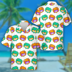 Colorful Funny Lion With Long Mane Hawaiian Shirt, Hawaiian For Gift