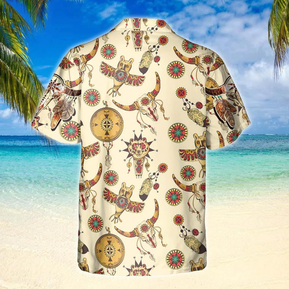 Dath Cruithneachta Meiriceánach Dúchasach Indiach Príomhfheidhmeannach Skull Léine haváí, Bronntanas Léine Haváís, Bronntanas Nollag