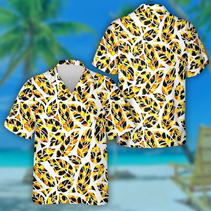 Bright Colorful Tropical Leopard Animal And Leaves Hawaiian Shirt, Hawaiian Shirt Gift, Christmas Gift