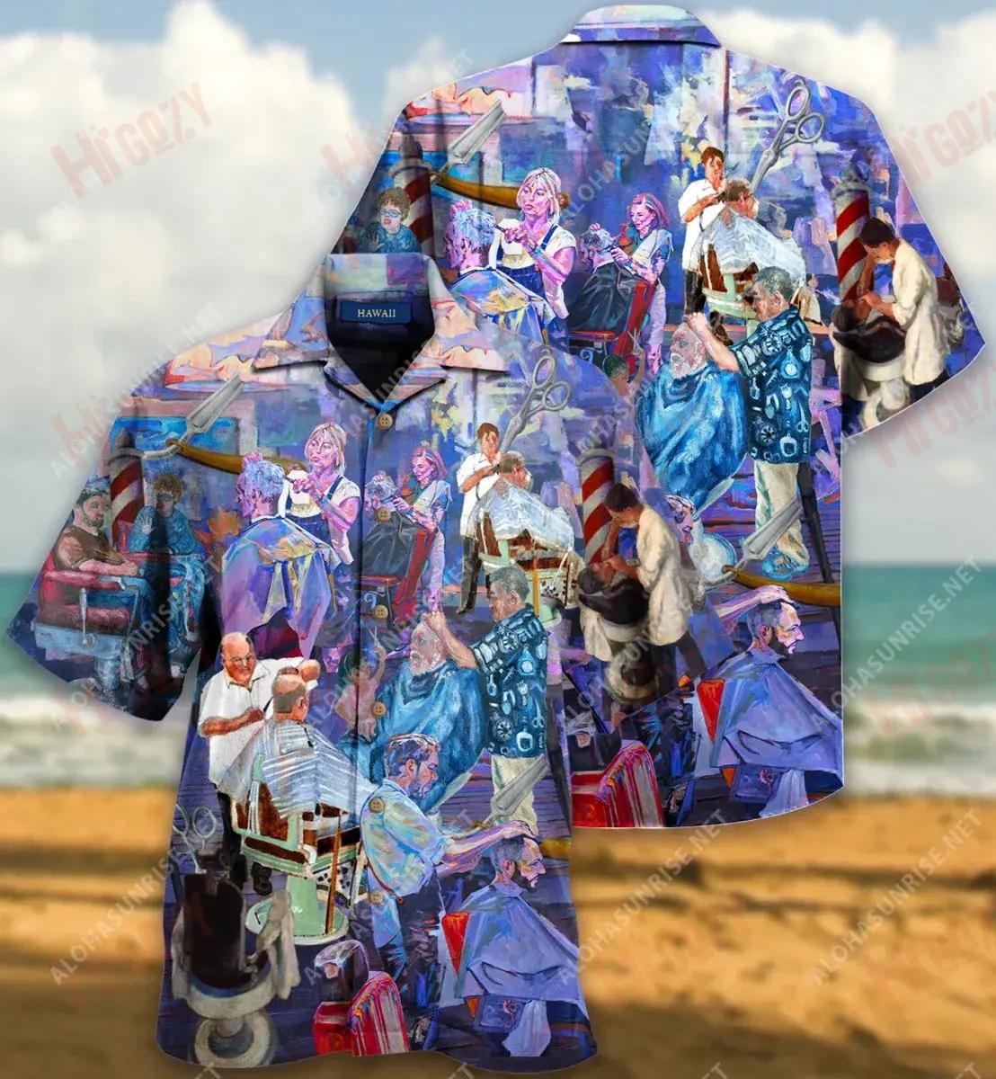 Real Man Go To Real Barber Unisex Short Sleeve Shirt Vacation Hawaiian T Shirts Vintage Hawaiian Shirts Hawaiian Shirts For Women, Hawaiian Shirt Gift, Christmas Gift