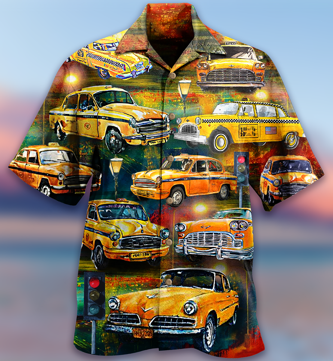 Car Yellow Vintage - Hawaiian Shirt-Hawaiian Shirt Gift, Christmas Gift