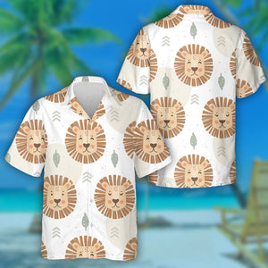 The Face Of A Lion With Different Emotions Hawaiian Shirt,Hawaiian Shirt Gift, Christmas Gift