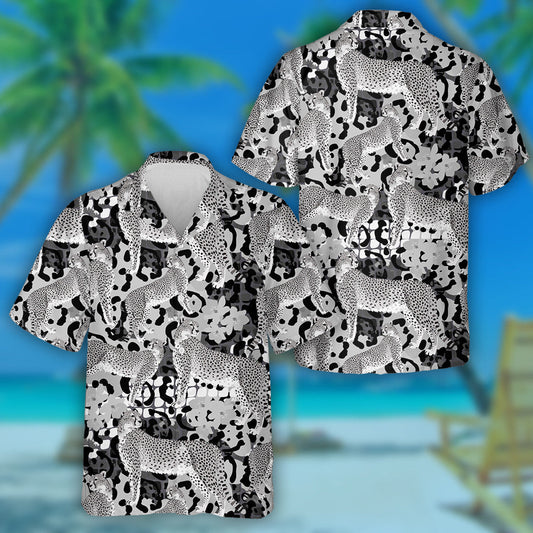 Cheetah Jaguar And Leopard Spots Flower Hawaiian Shirt, Hawaiian For Gift