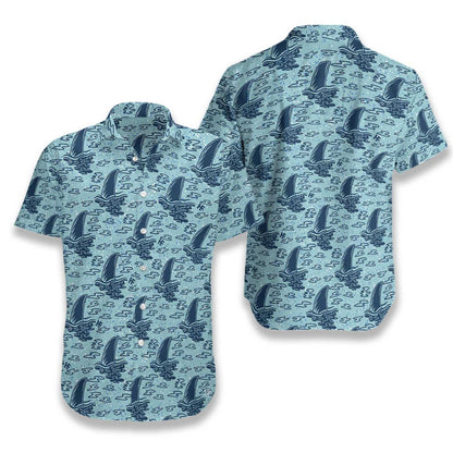 Shark Pattern In The Ocean Hawaiian Shirt,Hawaiian Shirt Gift, Christmas Gift