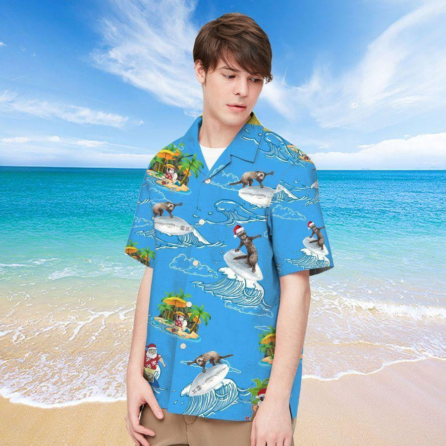 Fearréad Greannmhar Agus Fir Daidí ag Surfáil Léine Haváí, Bronntanas Léine Haváí, Bronntanas Nollag