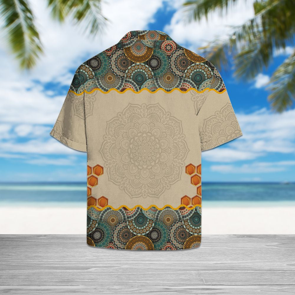 Bee Mandala Ar Phatrún Fráma Ciorcail Paistí Dathúla Léine Haváís, Bronntanas Léine Haváíais, Bronntanas Nollag