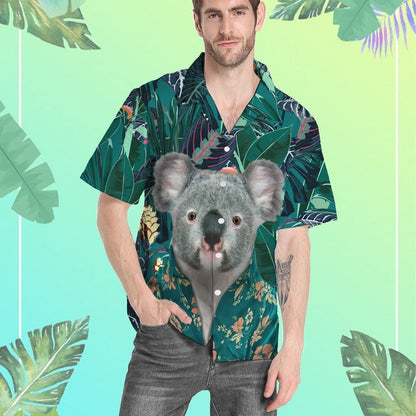 Cute Koala Seamless Background Design Hawaiian Shirt,Hawaiian Shirt Gift, Christmas Gift