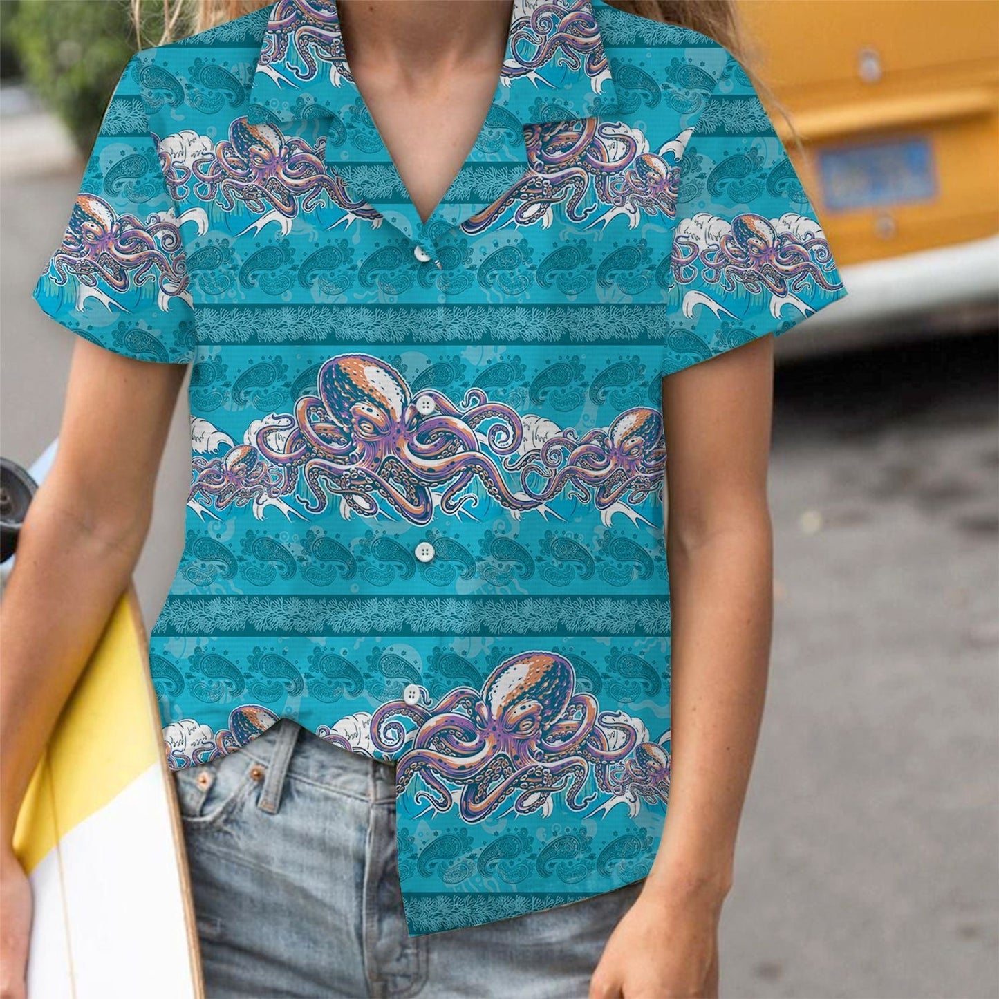 Awesome Sea Animal Octopus Paisley Pattern Hawaiian Shirt, Hawaiian Shirt Gift, Christmas Gift