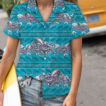 Awesome Sea Animal Octopus Paisley Pattern Hawaiian Shirt, Hawaiian Shirt Gift, Christmas Gift
